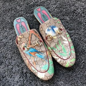 Gucci Floral Princetown Mules